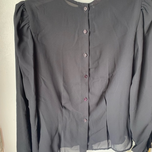 3/$20 Vintage Sarah Taylor black sheer beaded long sleeve blouse. - Picture 3 of 5